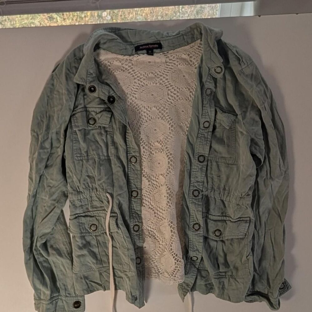 Jealous-tomato Women's Green and Blue Jacket